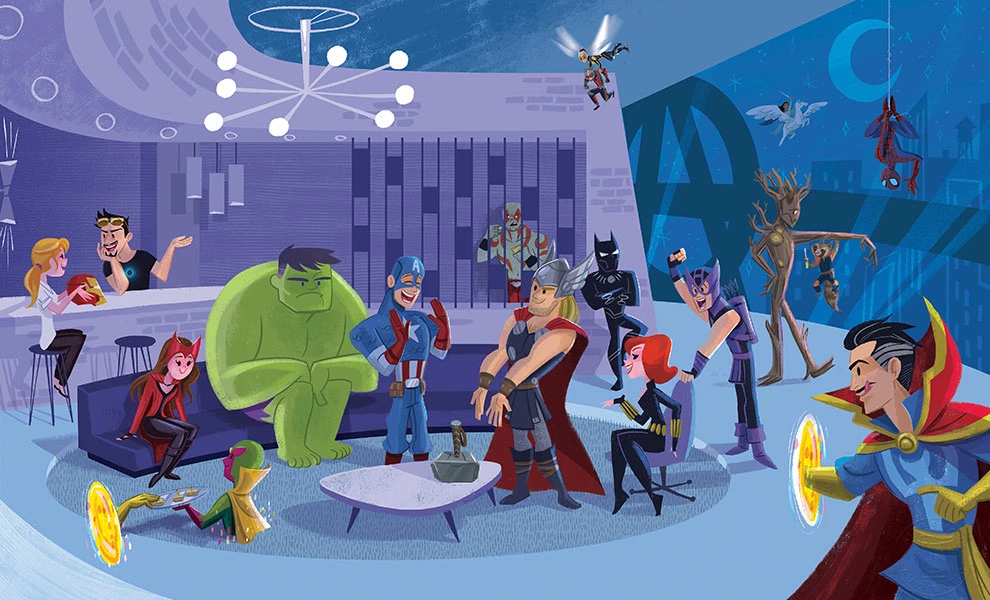 Best deal 🥰 Party At Avengers Tower Art Print By Sideshow Collectibles By Artist Kat Hudson. 😍 1 Party At Avengers Tower Art Print By Sideshow Collectibles By Artist Kat Hudson.