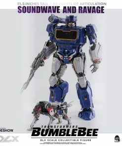 Soundwave & Ravage Collectible Figure By Threezero DLX Scale - Die-Cast Metal - Bumblebee Movie Transformers