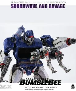 Soundwave & Ravage Collectible Figure By Threezero DLX Scale - Die-Cast Metal - Bumblebee Movie Transformers