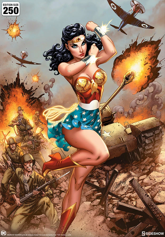Discount 🔔 Wonder 👩 Woman #750: WWII Art Print By J. Scott Campbell Sideshow Collectibles Art Work Murals & Prints ✨ 3 Wonder Woman #750: WWII Art Print By J. Scott Campbell Sideshow Collectibles Art Work Murals & Prints